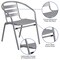 Flash Furniture Lila 23.5in Square Glass Top Metal Table with 2 Silver Aluminum Slat Stack Chairs TLH-0731SQ-017CSV2-GG - alternate 9